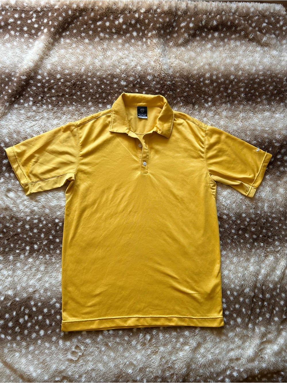 Nike yellow athletic polo shirt size M